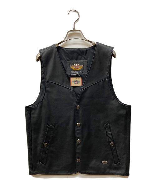 HARLEY-DAVIDSON（ハーレーダビッドソン）HARLEY-DAVIDSON (ハーレーダビッドソン) レザーベスト ブラック サイズ:L 未使用品の古着・服飾アイテム