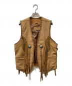 DEGNERデグナー）の古着「ヌバックコンチョフリンジベスト」｜ブラウン