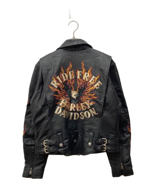HARLEY-DAVIDSON（ハーレーダビッドソン）HARLEY-DAVIDSON (ハーレーダビッドソン) ファイヤーカスタム ライダースジャケット ブラック サイズ:LＷの古着・服飾アイテム