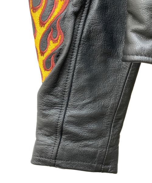 HARLEY-DAVIDSON（ハーレーダビッドソン）HARLEY-DAVIDSON (ハーレーダビッドソン) ファイヤーカスタム ライダースジャケット ブラック サイズ:LＷの古着・服飾アイテム