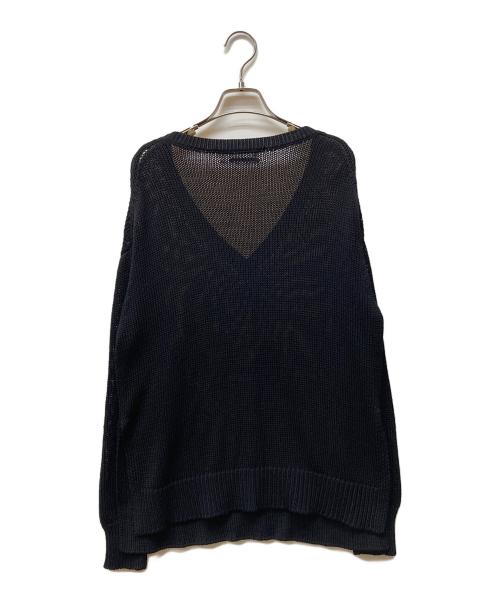 CHAOS（カオス）Chaos (カオス) シルクコンリリー 2WAY Ｖネックプルオーバー ブラック サイズ:ＦＲＥＥの古着・服飾アイテム