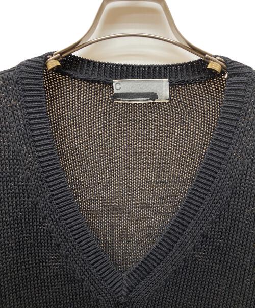 CHAOS（カオス）Chaos (カオス) シルクコンリリー 2WAY Ｖネックプルオーバー ブラック サイズ:ＦＲＥＥの古着・服飾アイテム