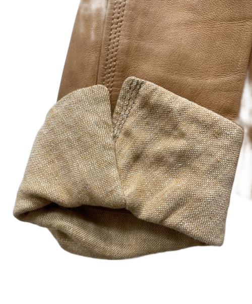BRUNELLO CUCINELLI（ブルネロクチネリ）BRUNELLO CUCINELLI (ブルネロクチネリ) レザーテーラードジャケット ブラウン サイズ:46の古着・服飾アイテム