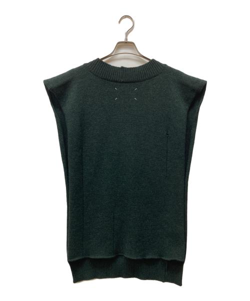 Maison Margiela（メゾンマルジェラ）Maison Margiela (メゾンマルジェラ) Destroyed V ネック ベスト グリーン サイズ:Lの古着・服飾アイテム