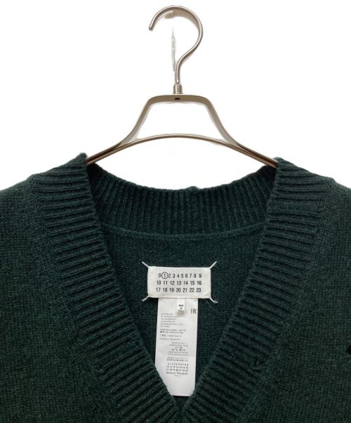 Maison Margiela（メゾンマルジェラ）Maison Margiela (メゾンマルジェラ) Destroyed V ネック ベスト グリーン サイズ:Lの古着・服飾アイテム