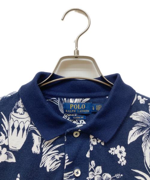 POLO RALPH LAUREN（ポロ・ラルフローレン）POLO RALPH LAUREN (ポロ・ラルフローレン) HAWAIIAN BEAR CUSTOM SLIM FIT ポロシャツ ネイビー サイズ:Lの古着・服飾アイテム