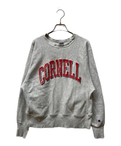 Champion（チャンピオン）Champion (チャンピオン) REVERSE WEAVE プリントスウェット グレー×レッド サイズ:Lの古着・服飾アイテム