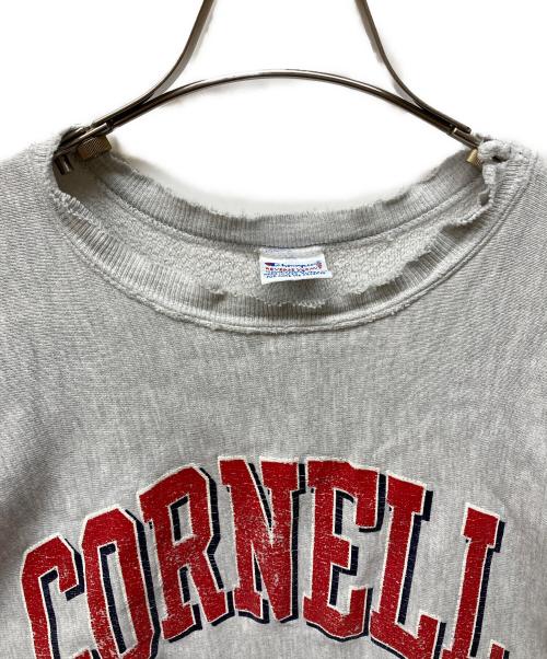 Champion（チャンピオン）Champion (チャンピオン) REVERSE WEAVE プリントスウェット グレー×レッド サイズ:Lの古着・服飾アイテム