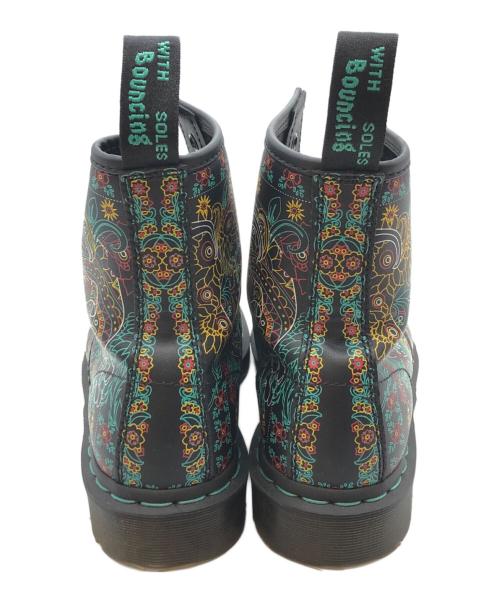 Dr.Martens（ドクターマーチン）Dr.Martens (ドクターマーチン) 1460 SKULL LEATHER ANKLE BOOT ブラック×グリーン サイズ:UK6の古着・服飾アイテム