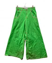 stuka（ストゥーカ）の古着「バギーフレアパンツ」｜グリーン×ピンク