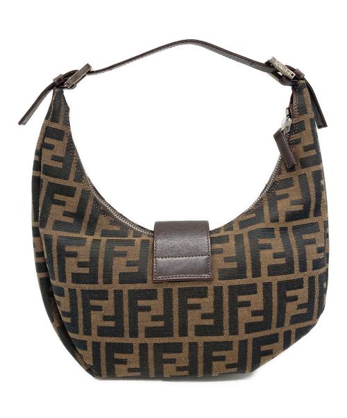 FENDI（フェンディ）FENDI (フェンディ) ズッカ柄ワンショルダーバッグクロワッサン ブラウンの古着・服飾アイテム