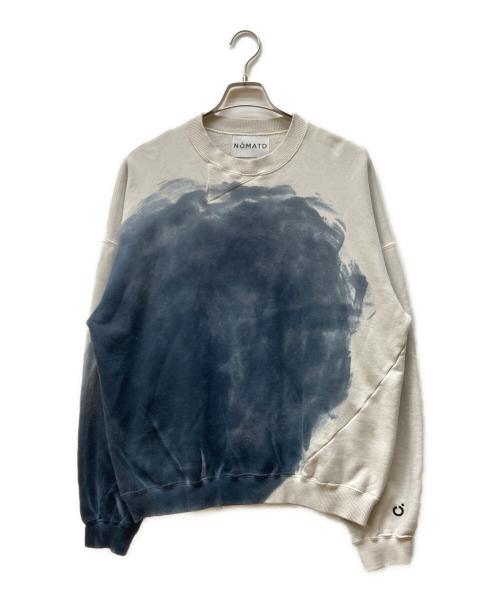 NOMA t.d.（ノーマティーディー）NOMA t.d. (ノーマティーディー) JOURNAL STANDARD relume (ジャーナルスタンダード レリューム) 別注 Hand Dyed Drip Twist Sweat ネイビー×アイボリー サイズ:Mの古着・服飾アイテム
