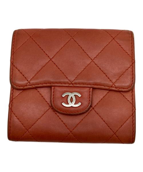 CHANEL（シャネル）CHANEL (シャネル) Wホック マトラッセ 二つ折り財布 ピンクの古着・服飾アイテム