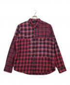 Desigualデシグアル）の古着「チェック柄メンズレギュラーシャツ」｜レッド
