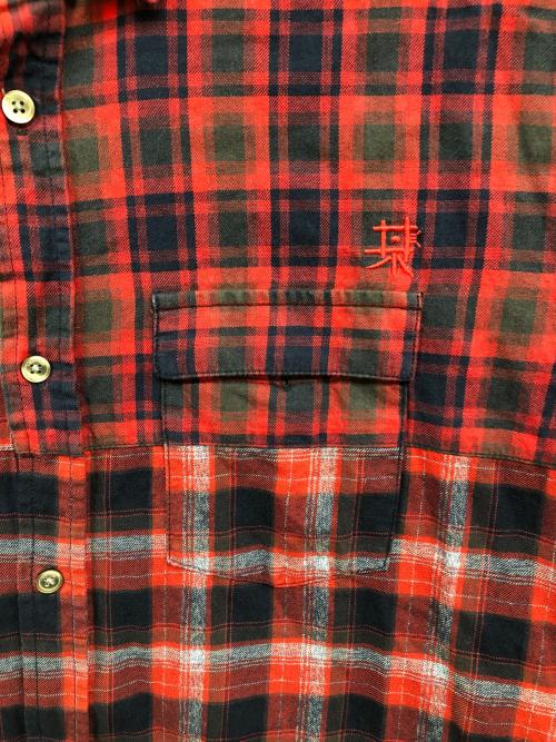 Desigual（デシグアル）Desigual (デシグアル) チェック柄メンズレギュラーシャツ レッド サイズ:XXLの古着・服飾アイテム