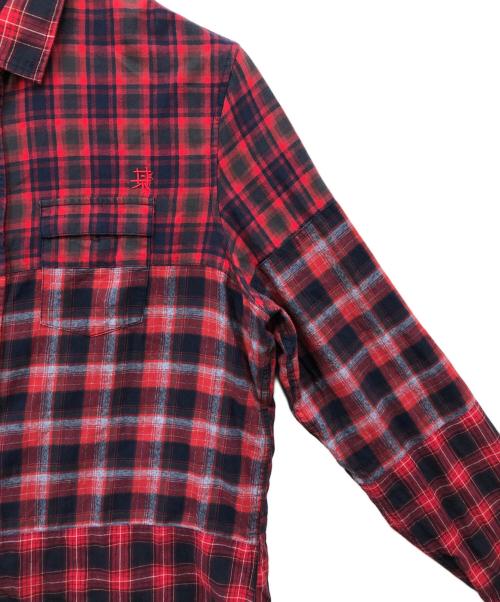 Desigual（デシグアル）Desigual (デシグアル) チェック柄メンズレギュラーシャツ レッド サイズ:XXLの古着・服飾アイテム