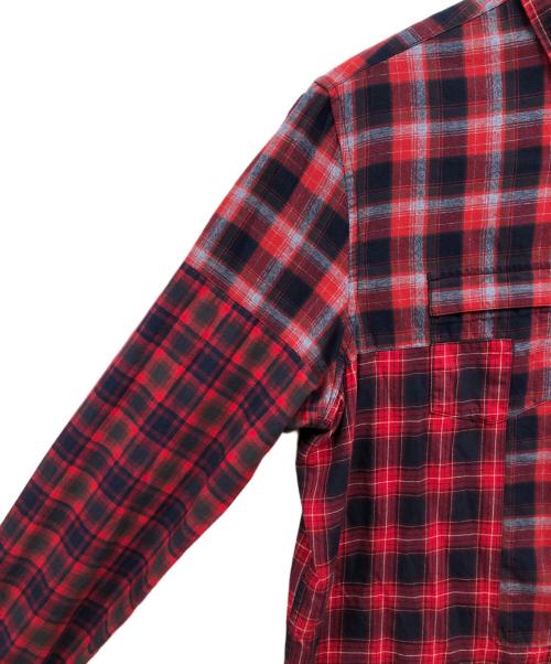 Desigual（デシグアル）Desigual (デシグアル) チェック柄メンズレギュラーシャツ レッド サイズ:XXLの古着・服飾アイテム