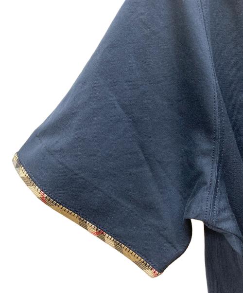 BURBERRY（バーバリー）BURBERRY (バーバリー) 袖チェックコットンTシャツ ブラック サイズ:Mの古着・服飾アイテム
