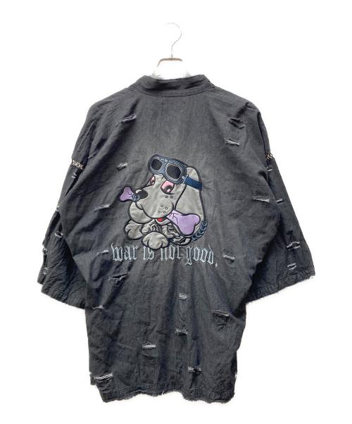 GALFY（ガルフィー）GALFY (ガルフィー) 病みに染まりしボロボロ甚平 グレー サイズ:XLの古着・服飾アイテム