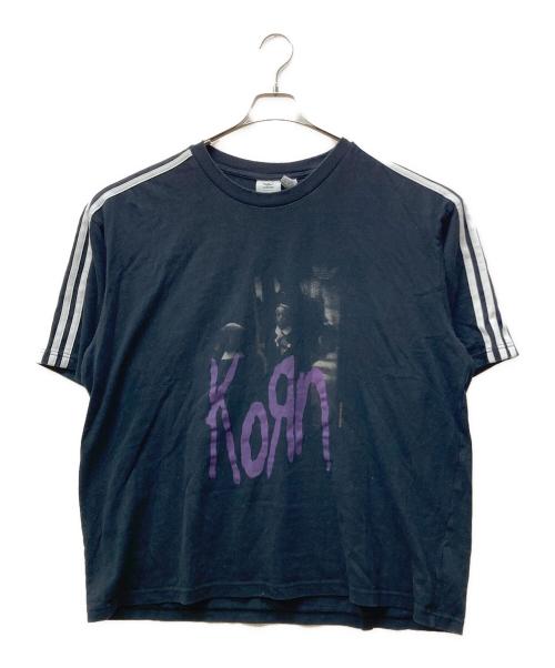adidas（アディダス）adidas (アディダス) Korn (コーン) プリントTシャツ ブラック サイズ:2xlの古着・服飾アイテム