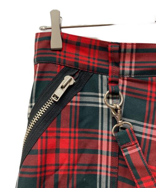 KIDILL（キディル）KIDILL (キディル) ワイドチェックパンツ レッド サイズ:SIZE 44の古着・服飾アイテム