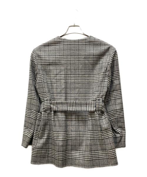 TOMORROW LAND collection（トゥモローランドコレクション）TOMORROW LAND collection (トゥモローランドコレクション) シルクネップツイード ベルテッドジャケット グレー サイズ:SIZE 38 未使用品の古着・服飾アイテム