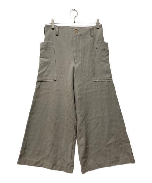 Y's（ワイズ）Y's (ワイズ) アーカイブワイドレッグパンツ カーキ サイズ:記載なしの古着・服飾アイテム