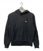 stussyステューシー）の古着「STOCK LOGO HOOD FLEECE」｜ブラック