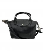 LONGCHAMPロンシャン）の古着「LE PRIAGE CUIR HANDBAG」｜ブラック