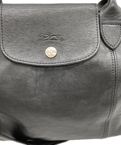 LONGCHAMP（ロンシャン）LONGCHAMP (ロンシャン) LE PRIAGE CUIR HANDBAG ブラックの古着・服飾アイテム