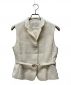 CELFORDセルフォード）の古着「ベルト付きショートジレ」｜ホワイト