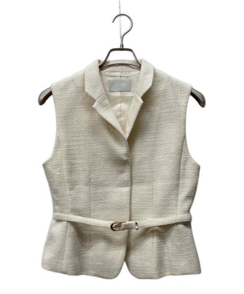 CELFORD（セルフォード）CELFORD (セルフォード) ベルト付きショートジレ ホワイト サイズ:SIZE 38の古着・服飾アイテム