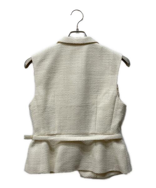 CELFORD（セルフォード）CELFORD (セルフォード) ベルト付きショートジレ ホワイト サイズ:SIZE 38の古着・服飾アイテム