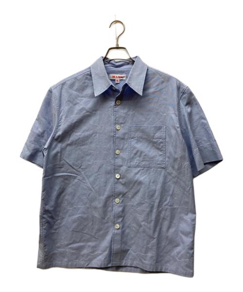 masu（エムエーエスユー）MASU (エムエーエスユー) ANGEL HALF SLEEVE SHIRT ブルー サイズ:SIZE 48の古着・服飾アイテム