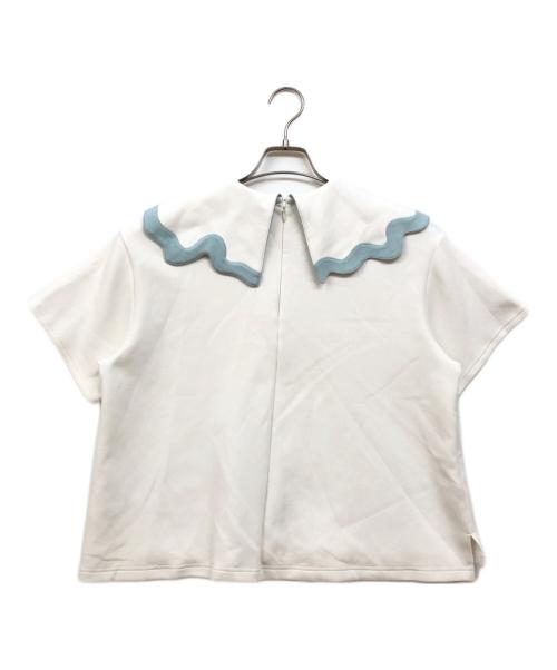 LINKABLE（リンカブル）LINKABLE (リンカブル) ピエロ プルオーバートップス ホワイト×ブルー サイズ:記載無し（実寸サイズをご確認ください）の古着・服飾アイテム