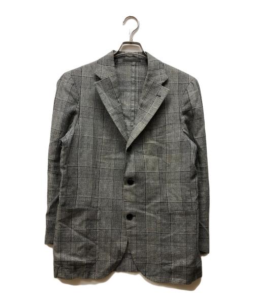 SHIPS（シップス）SHIPS (シップス) ウールリネン グレンチェック テーラードジャケット グレー サイズ:48の古着・服飾アイテム