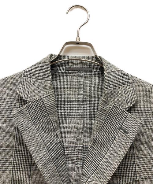 SHIPS（シップス）SHIPS (シップス) ウールリネン グレンチェック テーラードジャケット グレー サイズ:48の古着・服飾アイテム