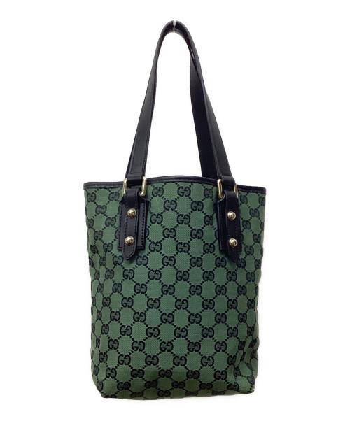 GUCCI（グッチ）GUCCI (グッチ) GGキャンバス ミニトートバッグ グリーンの古着・服飾アイテム