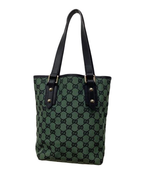 GUCCI（グッチ）GUCCI (グッチ) GGキャンバス ミニトートバッグ グリーンの古着・服飾アイテム