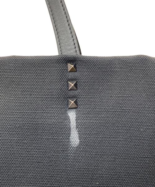 VALENTINO GARAVANI（ヴァレンティノ・ガラヴァーニ）VALENTINO GARAVANI (ヴァレンティノ・ガラヴァーニ) ネオンVLTN キャンバス ミディアム トート ブラックの古着・服飾アイテム