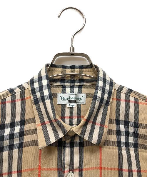 Burberry's（バーバリー）Burberry's (バーバリーズ) シャドーホースノヴァチェックシャツ ベージュ サイズ:Lの古着・服飾アイテム