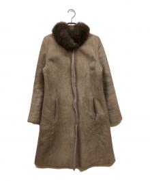 UNTITLED（アンタイトル）の古着「リアルムートンフォックスファーコート」｜ベージュ
