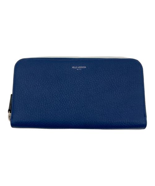 PELLE MORBIDA（ペッレモルビダ）PELLE MORBIDA (ペッレモルビダ) ラウンドジップウォレット ブルーの古着・服飾アイテム