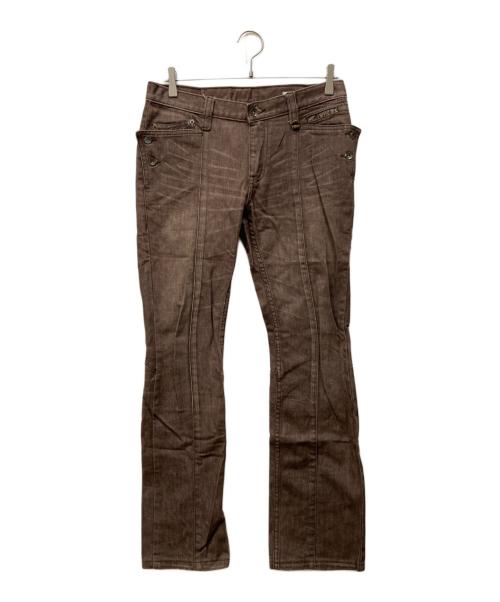 SEMANTIC DESIGN（セマンティックデザイン）SEMANTIC DESIGN (セマンティックデザイン) スネークパーツ ブーツカットジーンズ ブラウン サイズ:Mの古着・服飾アイテム