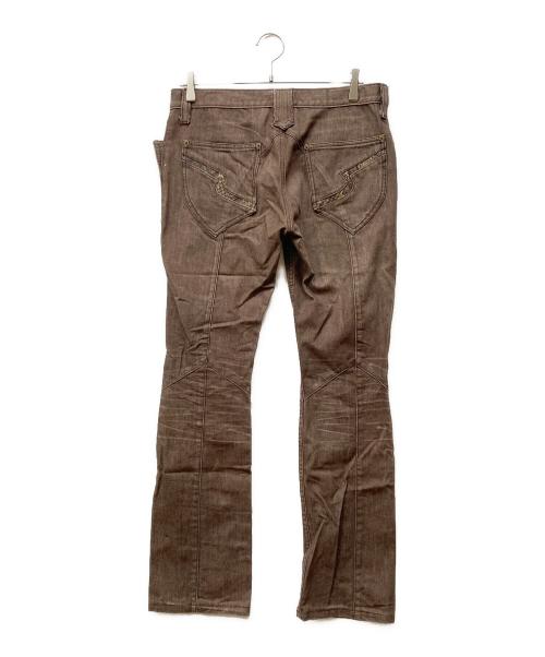 SEMANTIC DESIGN（セマンティックデザイン）SEMANTIC DESIGN (セマンティックデザイン) スネークパーツ ブーツカットジーンズ ブラウン サイズ:Mの古着・服飾アイテム