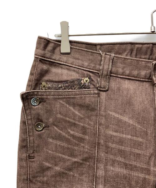 SEMANTIC DESIGN（セマンティックデザイン）SEMANTIC DESIGN (セマンティックデザイン) スネークパーツ ブーツカットジーンズ ブラウン サイズ:Mの古着・服飾アイテム
