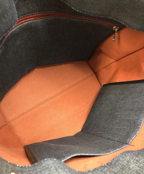 LONGCHAMP（ロンシャン）LONGCHAMP (ロンシャン) ESSENTIAL デニム ショッピングバッグ ネイビーの古着・服飾アイテム