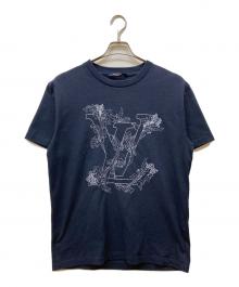 LOUIS VUITTON（ルイ ヴィトン）の古着「LVフラワーエンブロイダリー Tシャツ」｜ネイビー