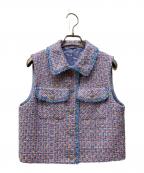 ANAYIアナイ）の古着「フィルムラメツイードステンカラージレ」｜ピンク