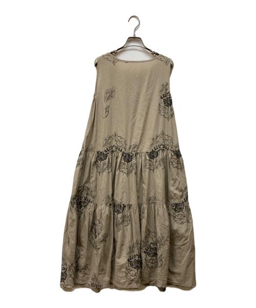 io comme io（イオコムイオ）io comme io (イオコムイオ) 刺繍ノースリーブワンピース ベージュ サイズ:38の古着・服飾アイテム